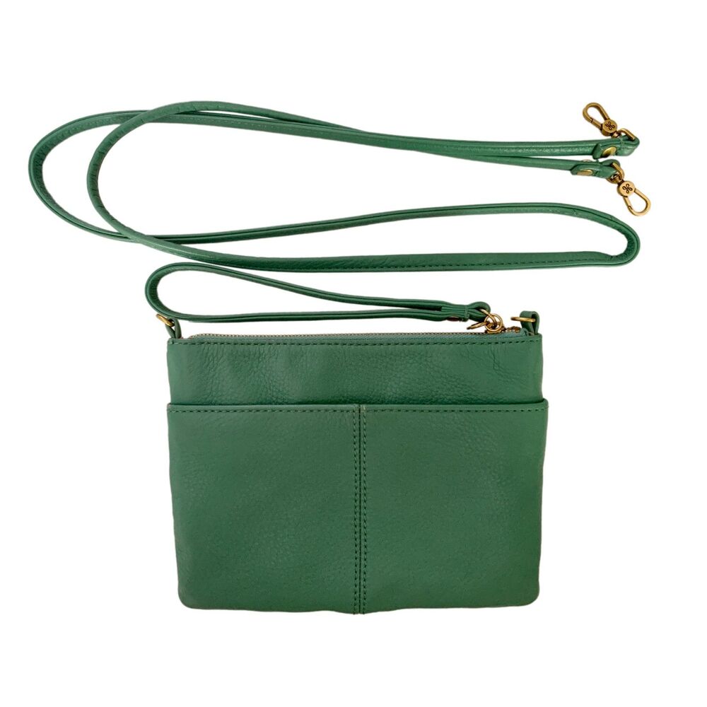 Hobo Stroll Leather Crossbody Bag Garden Green Small Adjustable Strap Wristlet - Picture 5 of 7